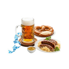 Oktoberfest food beer and pretzel