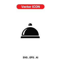 Vector icon of a food cloche presenting a dish with elegant simplicity for restaurant services