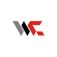 initial letter WC logo. W logo modern