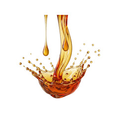 Golden liquid explosion on Transparent Background