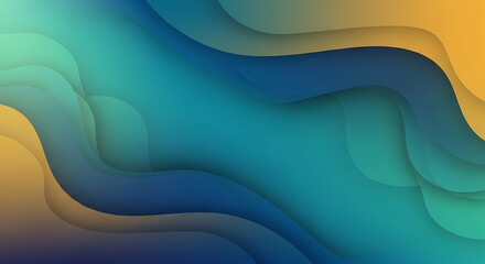 Abstract Teal Yellow Blue Gradient Wavy Layers With Soft Shadows background Full HD 4K Video Download 2025 2026