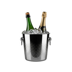 Champagne bottles in ice bucket