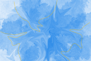 Blue Watercolor Abstract Swirl Texture with Fine Line Accents ON  Transparent Background