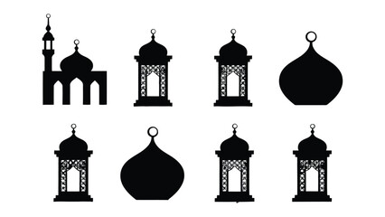 Collection of islamic architectural silhouettes