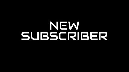 New subscriber - 3d text animation metallic glossy digital social media notification channel - Powered by Adobe