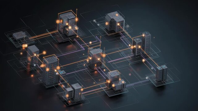 Protected data ecosystem, encrypted data elements connected within secure architecture, editorial enterprise imagery, confidential data ecosystem