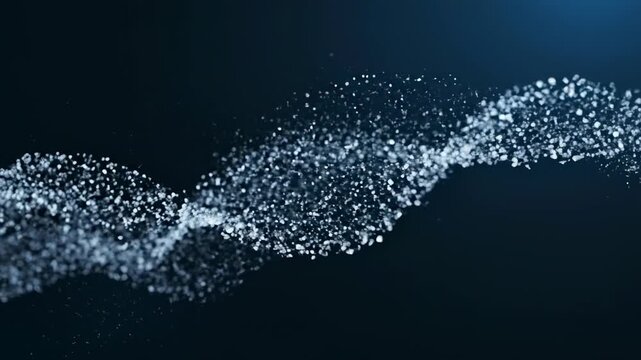 Underwater world map on an abstract background with a blue DNA molecule amidst a fresh liquid splash of clear water bubbles and flowing waves