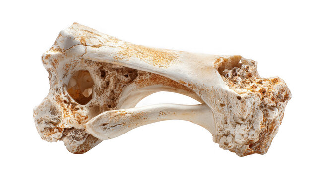 Realistic anatomical model showing osteoarthritis damaging cartilage in human joints, isolated on transparent background, perfect for medical publications or educational purposes