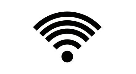 Black wireless network symbol isolated on white background