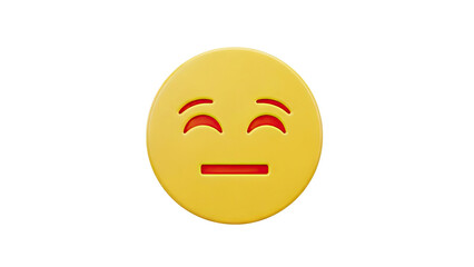 Neutral expression emoji face on transparent background