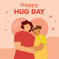 Happy Hug Day social media  ads for poster, discount, promotion, greeting card. Vector modern illustrations