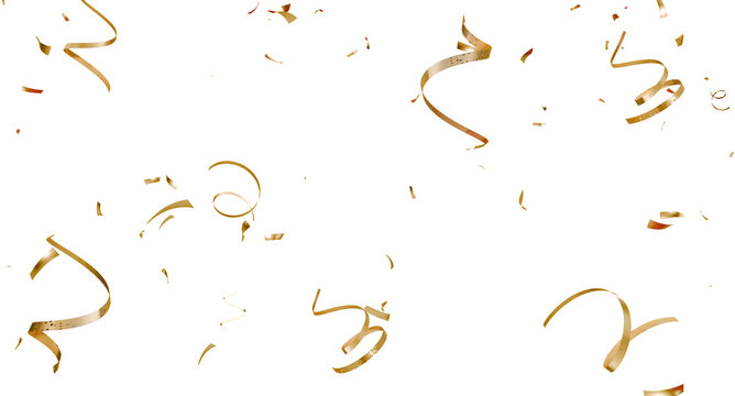 Colorful Confetti against a White Background Tranparent BG Confeti. Confetti partical isolated background. 3d Rendering Transparent Confetti.	