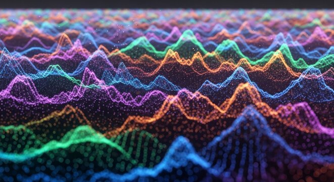 Vibrant digital waveform graphic display. - Powered by Adobe