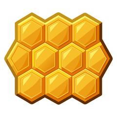 Golden Honeycomb Cells Pattern Vector Illustration