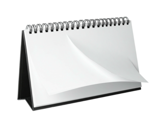 Blank desk calendar with a page partially turned