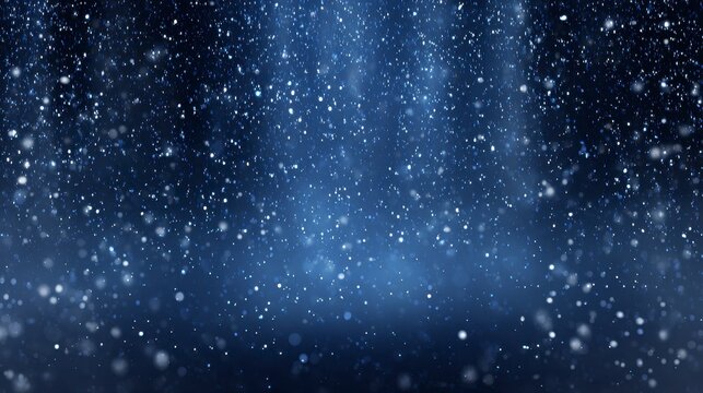 A dark blue image with falling sparkles and bright light rays. The sparkles appear in the air and glow