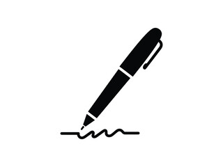 Signature Pen Silhouette Icon