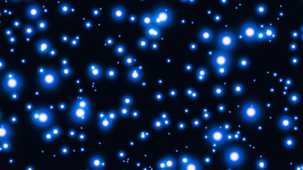Fototapeta premium Blue glowing particles light background futuristic technology sparkle effect