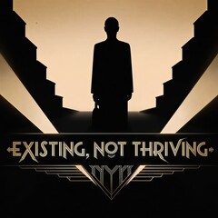 Art Deco Silhouette Figure Representing Modern Existential Fatigue