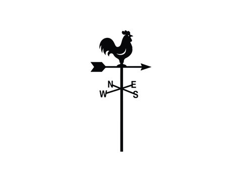 Wind Direction Weather Vane Silhouette Icon