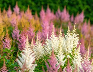A field of vibrant pink and white flowers