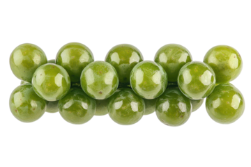 Green peas in vibrant glossy texture with soft natural lighting for healthy eating isolated on transparent background