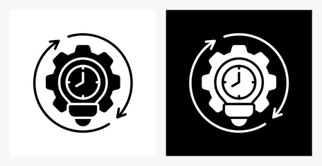 Agility BPM icon sheet in black and white, filled style.