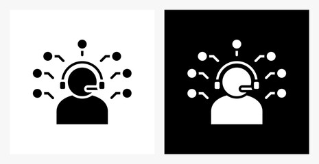 Help Desk BPM icon sheet in black and white, filled style.