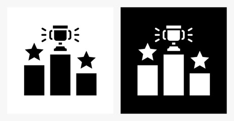 Competitive BPM icon sheet in black and white, filled style.