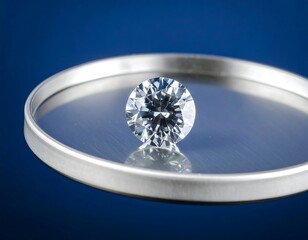 A flawless diamond on a metal plate
