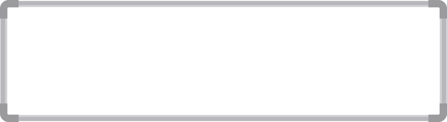 シンプルな横長のホワイトボードの枠のイラスト