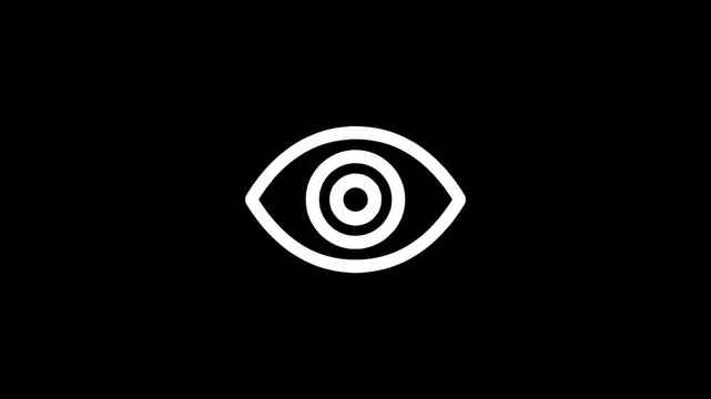 Digital eye symbol animation with glitch effect