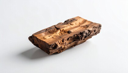 &ldquo;Single piece of firewood log segment on light surface with visible grain patterns natural texture organic material&rdquo;