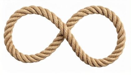 &ldquo;Thick beige rope twisted into infinity symbol shape textured coarse material artistic endlessness concept&rdquo;