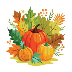 Naklejka premium Pumpkin - squash for Halloween or Thanksgiving flat color icon for apps and websites 