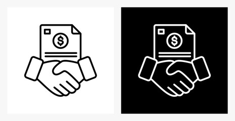 Acquisition BPM icon sheet in black and white, line style.