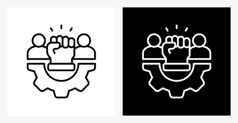 Empowerment BPM icon sheet in black and white, line style.