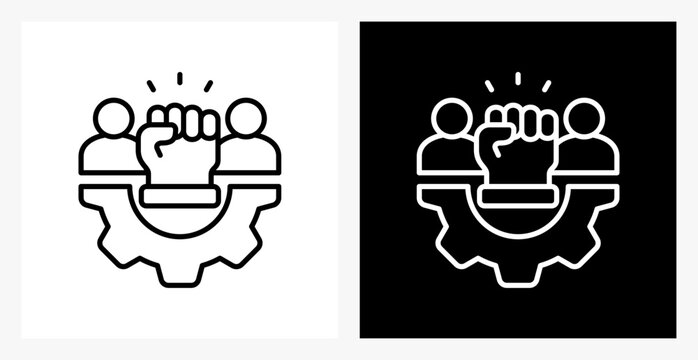 Empowerment BPM icon sheet in black and white, line style.