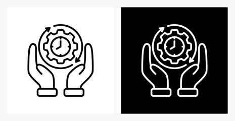 Consistency BPM icon sheet in black and white, line style.