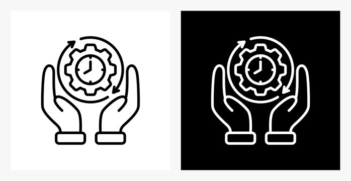 Consistency BPM icon sheet in black and white, line style.