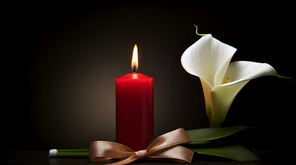 candle and rose