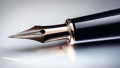 close up of a black fountain pen nib