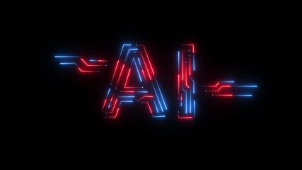 Glowing neon AI tool for Technology smart robot science and artificial intelligence technology, and innovation futuristic and global connection for providing access to information and data online. - Powered by Adobe