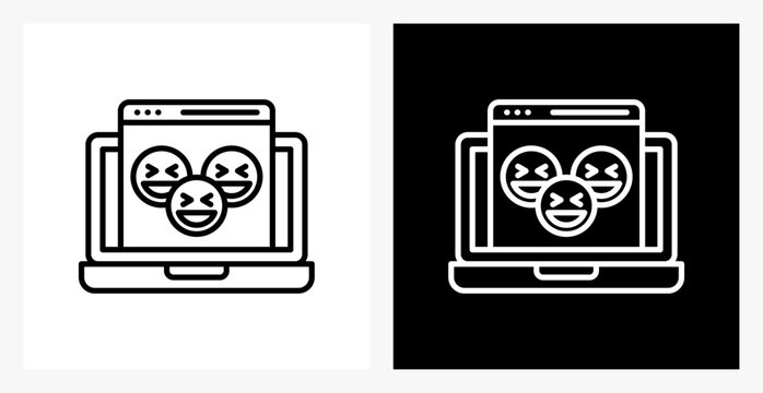 Meme BPM icon sheet in black and white, line style. - Powered by Adobe