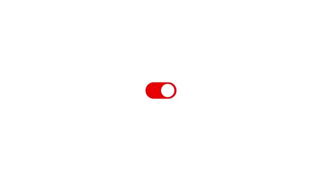 Modern flat-design toggle button. An animation of a toggle switch that changes from off to on Concept of modern user interface design.