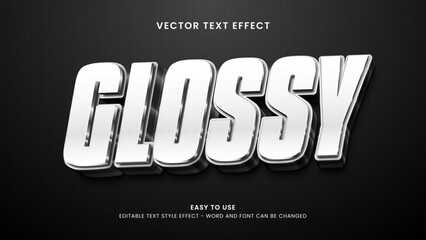 glossy editable text effect 3d vector