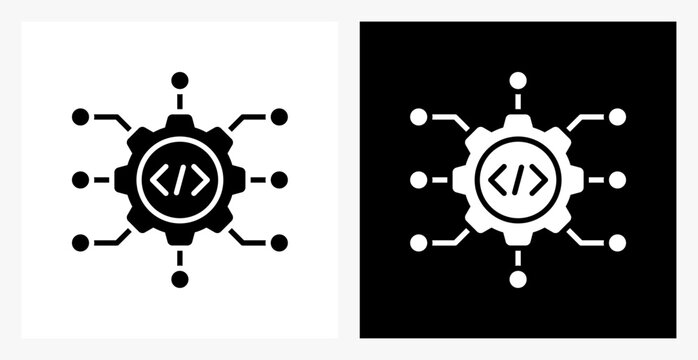 Digital Services BPM icon sheet in black and white, filled style.