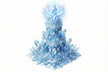 Isometric Magical Ice Crystal Fortress
