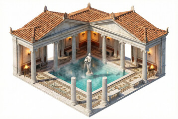 Isometric Ancient Roman Marble Bath