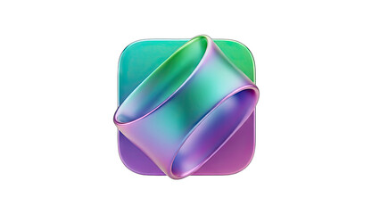 Abstract 3D Icon with Gradient Colors on White Background